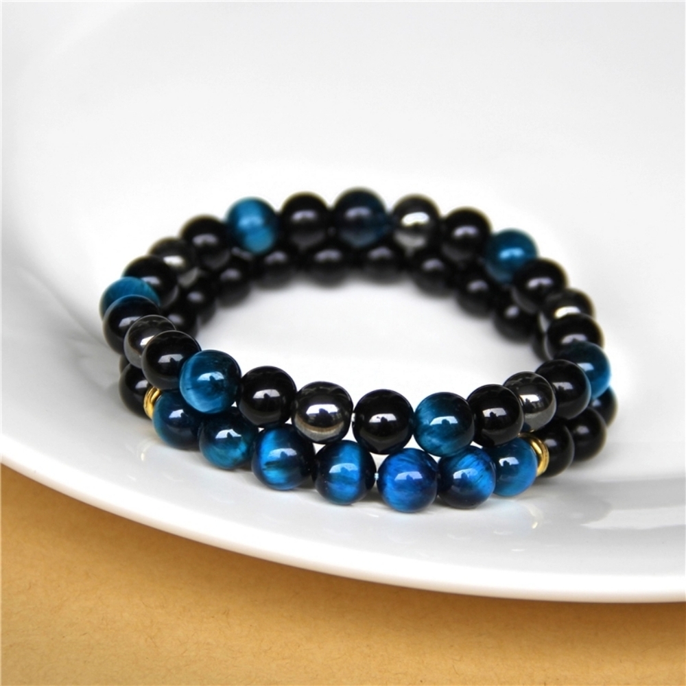 2 PC's/set natural stone beaded bracelet unisex